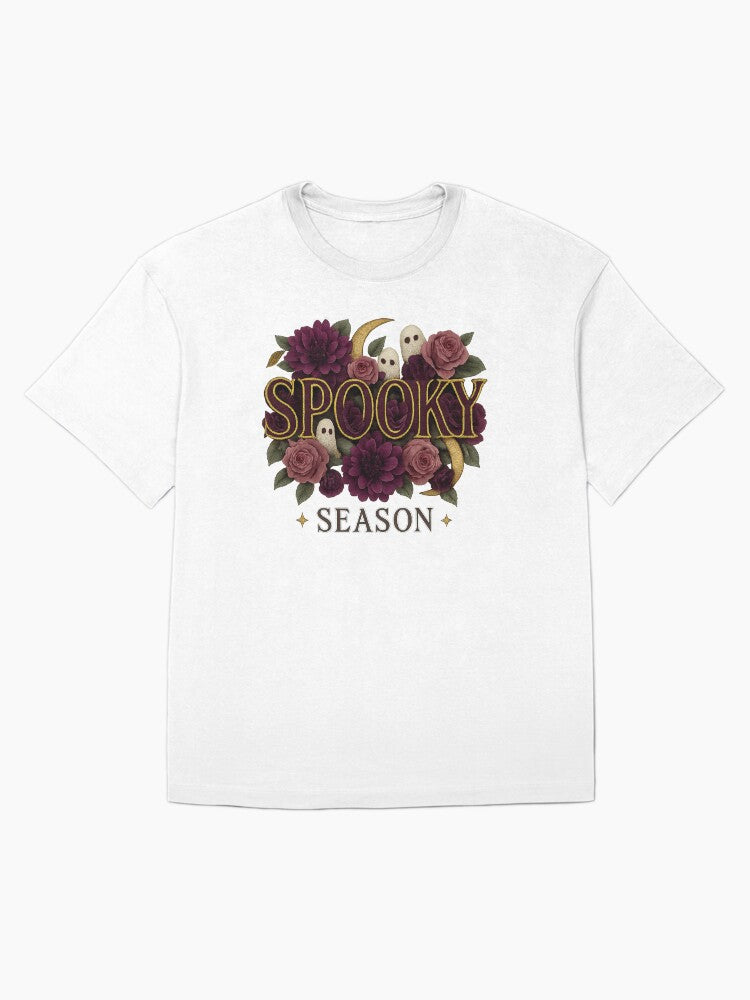 Spooky Floral Ghost Oversized T Shirt