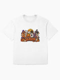 Spooky Season Halloween Haunted House Pumpkin Ghost Cat Skeleton Oversized T Shirt