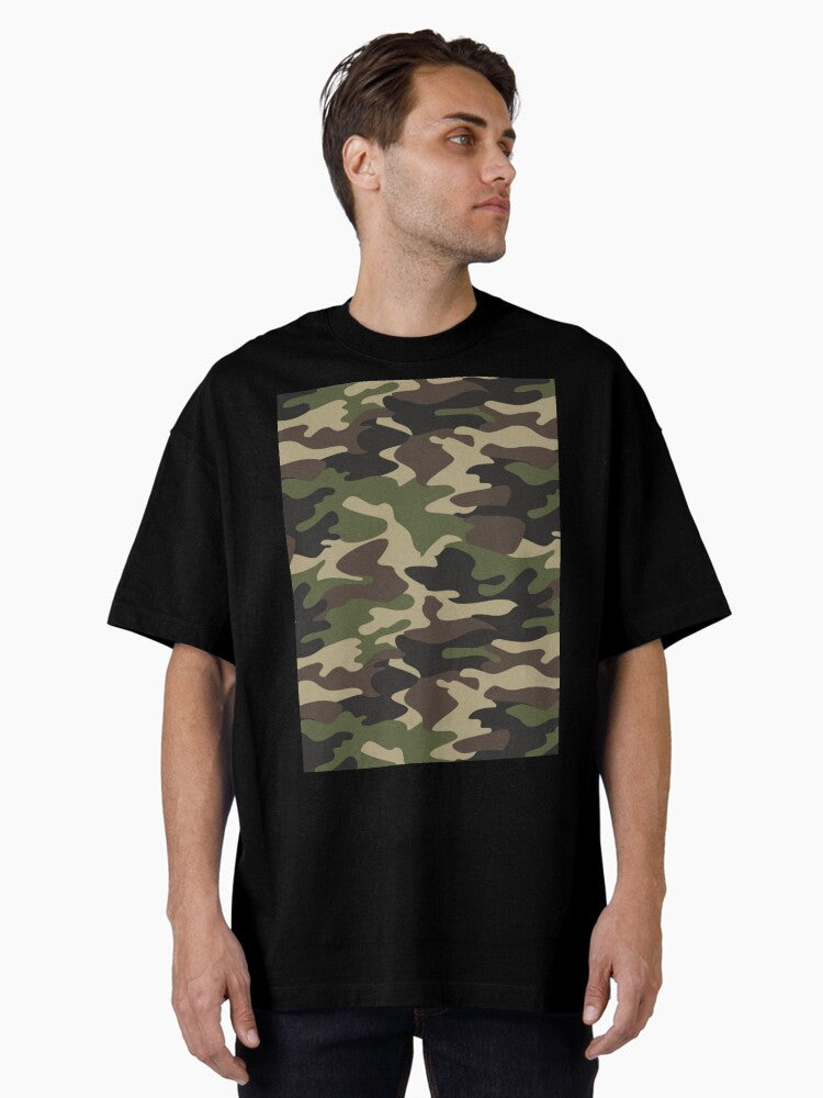 Army Green Camo Camouflage Print Oversized T Shirt T Shirt Viral US Style Streetwear Essential