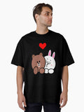 Brown bear and Cony in love Oversized Shirt T Shirt US Market
