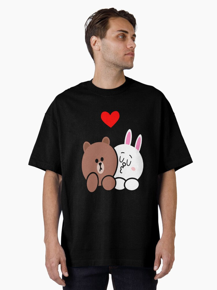 Brown bear and Cony in love Oversized Shirt T Shirt US Market