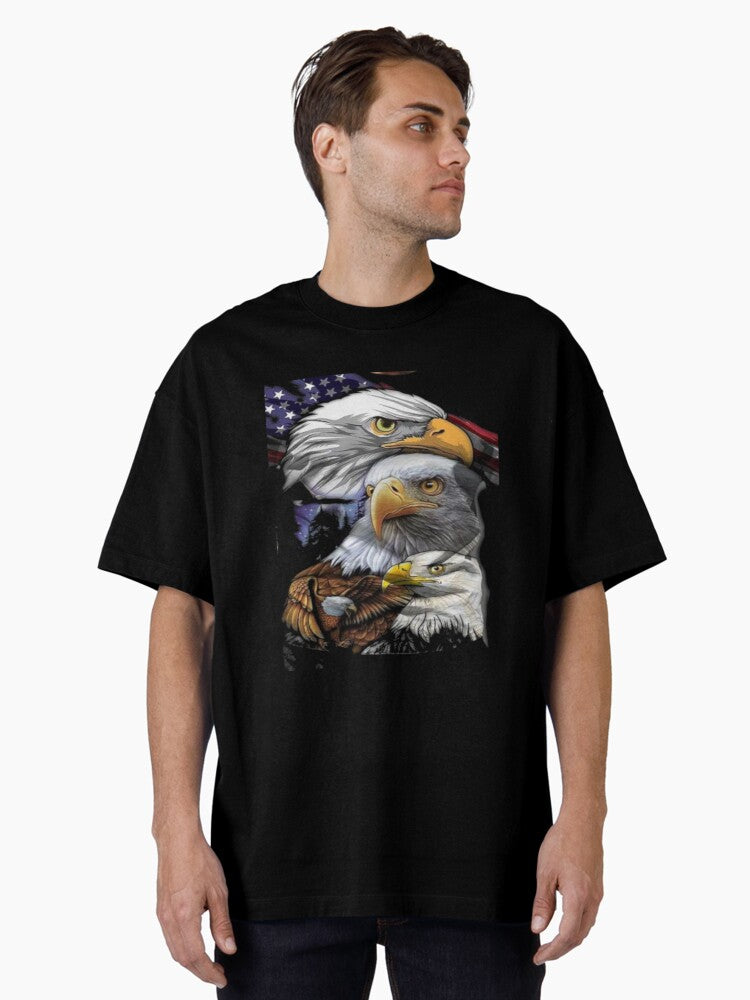 American Eagle A Eagle Patriotic blk2 Oversized Shirt T Shirt Minimal Style