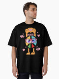 Wise Owl Peace orange Oversized Shirt T Shirt Everyday Wear