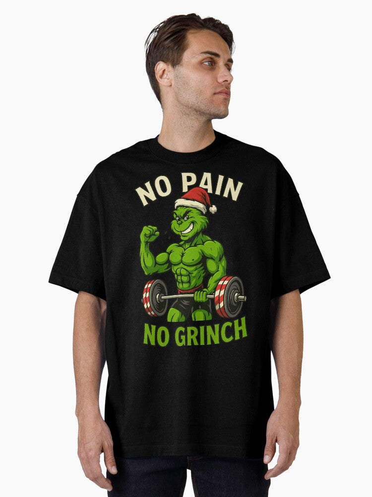 Buff Grinch Weightlifting Christmas Parody Oversized T Shirt T Shirt Holiday Trending Christmas Season Pick