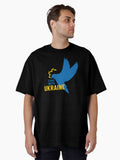 Stand with Ukraine Emblem with dove and branch Oversized Shirt T Shirt Everyday Wear
