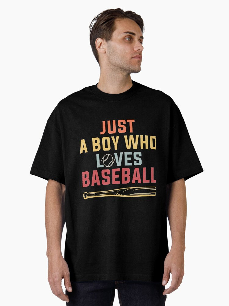 Just A Boy Who Loves Baseball Oversized T Shirt T Shirt Viral TikTok Daily Wear