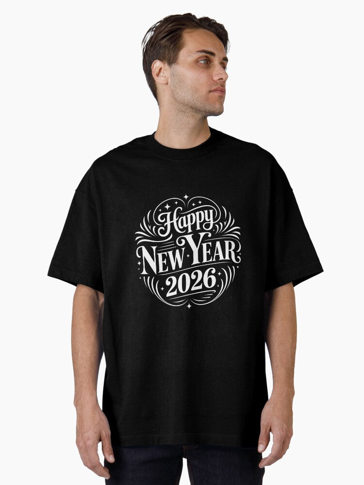 Happy New Year 2026 Oversized T Shirt T Shirt Streetwear Style New Year Trend