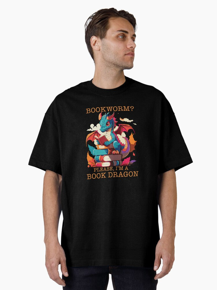 Bookworm No Book Dragon Oversized T Shirt T Shirt Premium Quality Streetwear Essential