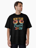 New Year Cruise 2026 Tropical Sunset Vibes Oversized T Shirt T Shirt Trending US Gift Ready