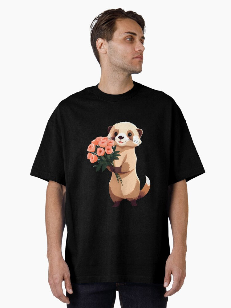 Ferret in love Oversized Shirt T Shirt Clean Design