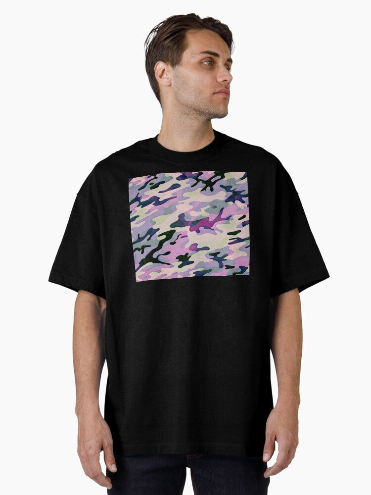 Pastel Camouflage Pattern Unique Camo Design Oversized T Shirt T Shirt Trending 2025 Daily Comfort
