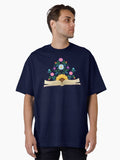Open Book with Floral Oversized T Shirt T Shirt Trending 2025 High CTR Pick