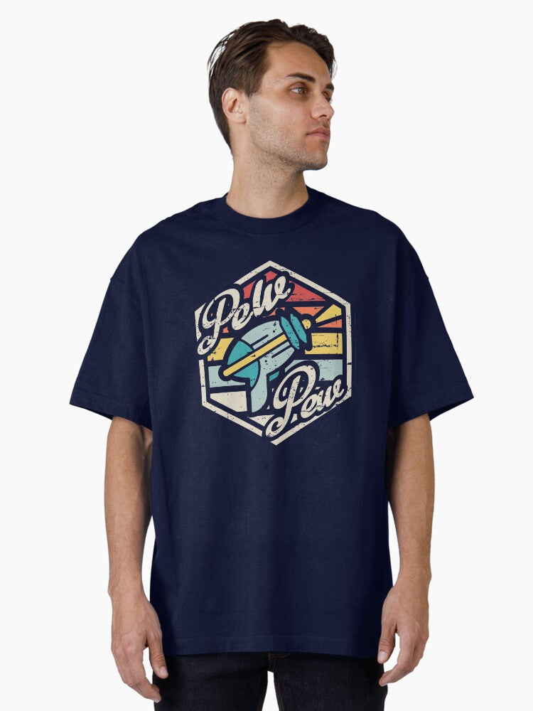 Retro Pew Pew Oversized T-Shirt | Premium Unisex T-Shirt, Trending Graphic Tee
