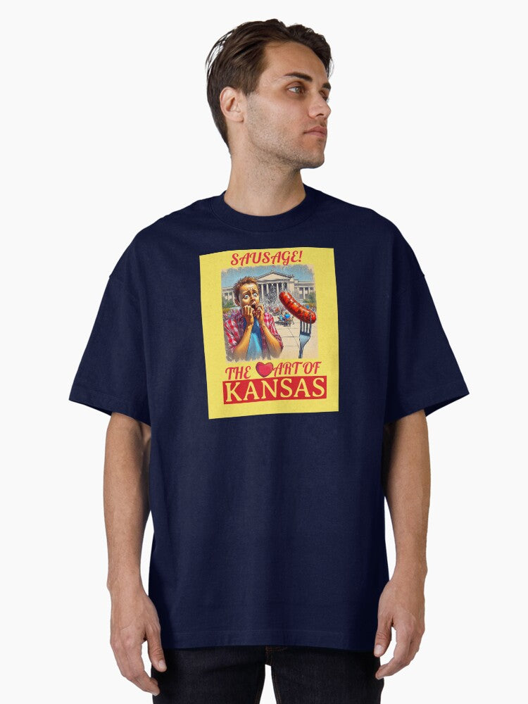 The Art of Kansas Sausage on a Fork Oversized Shirt T Shirt Minimal Style