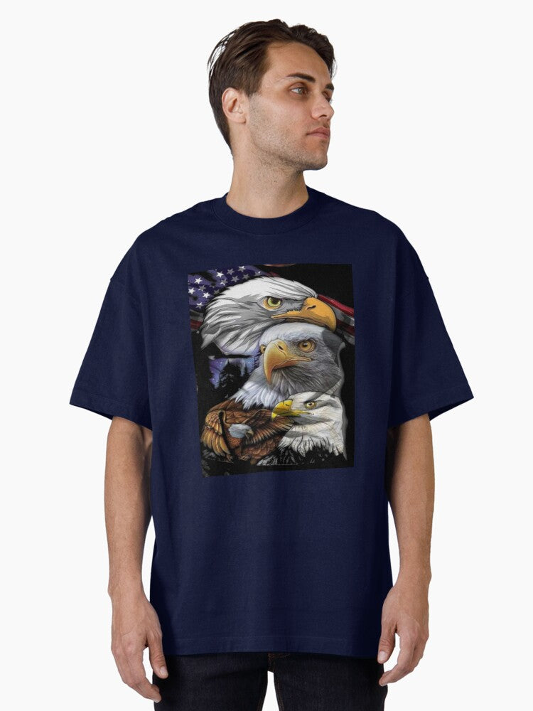 American Flag American Eagle Patriotic A Oversized Shirt T Shirt Gift Ready