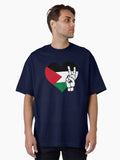 Peace Gaza Free Palestine Hand Peace Symbol Stop Genocide Oversized Shirt T Shirt Gift Ready