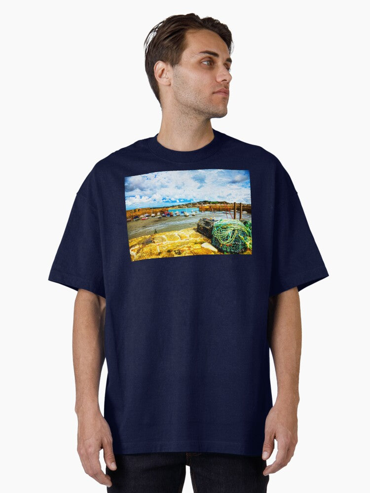 Mounts Bay And Marizion From St s Mount Cornwall Oversized T Shirt T Shirt Generic Icon Style