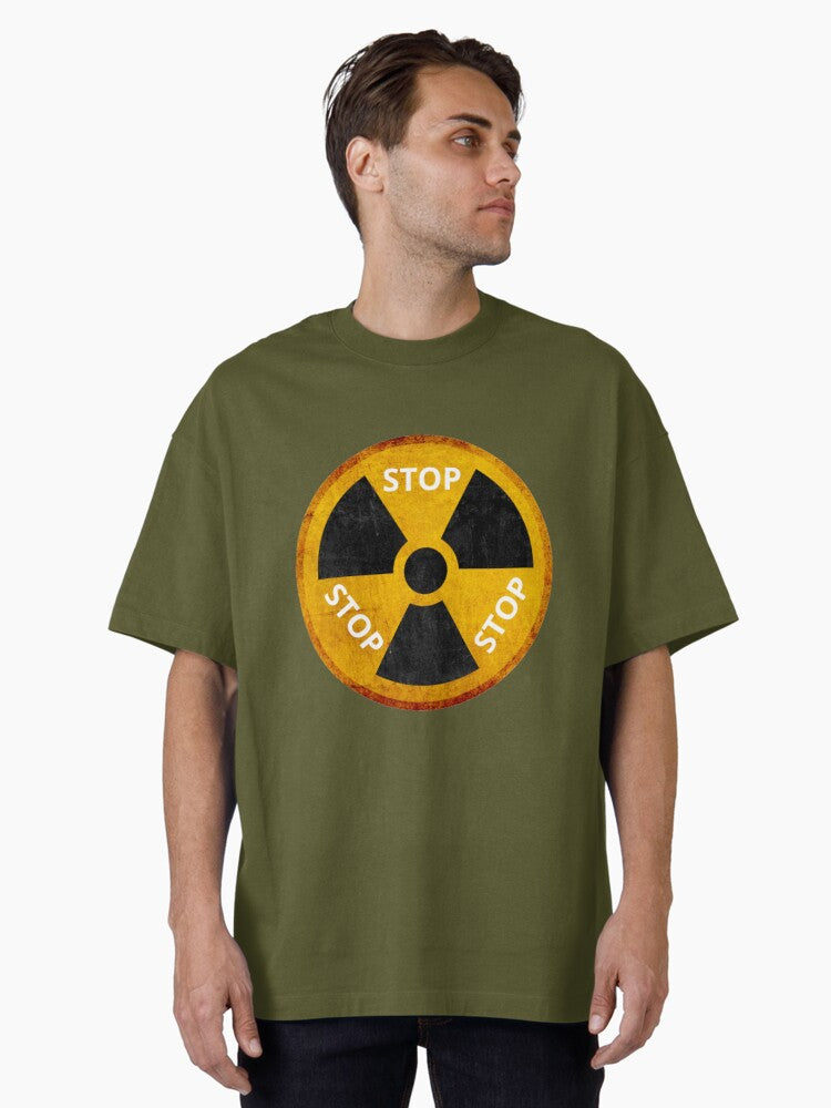 Radioactive Atomic Nuclear Energy Hazard Symbol Essential Shirt Oversized Shirt T Shirt Peace Message
