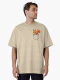 Wildlife Funny Cute Red Squirrel In Your Pocket Oversized Shirt T Shirt Everyday Wear