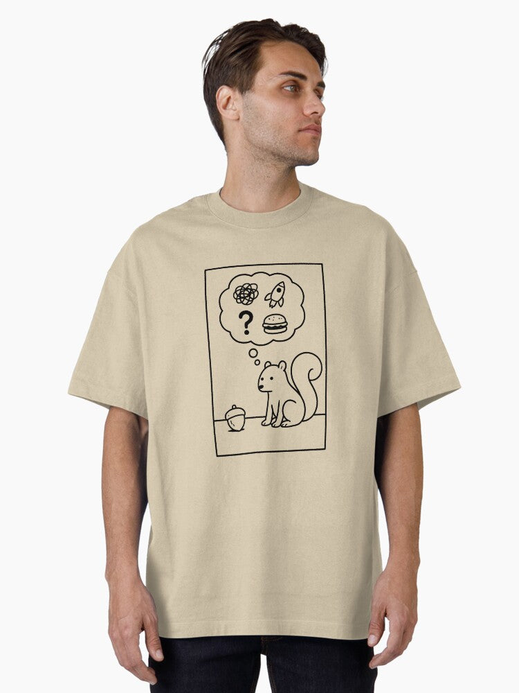 funny Squirrel ADHD - Funny Neurodivergent Awareness Oversized T-Shirt
