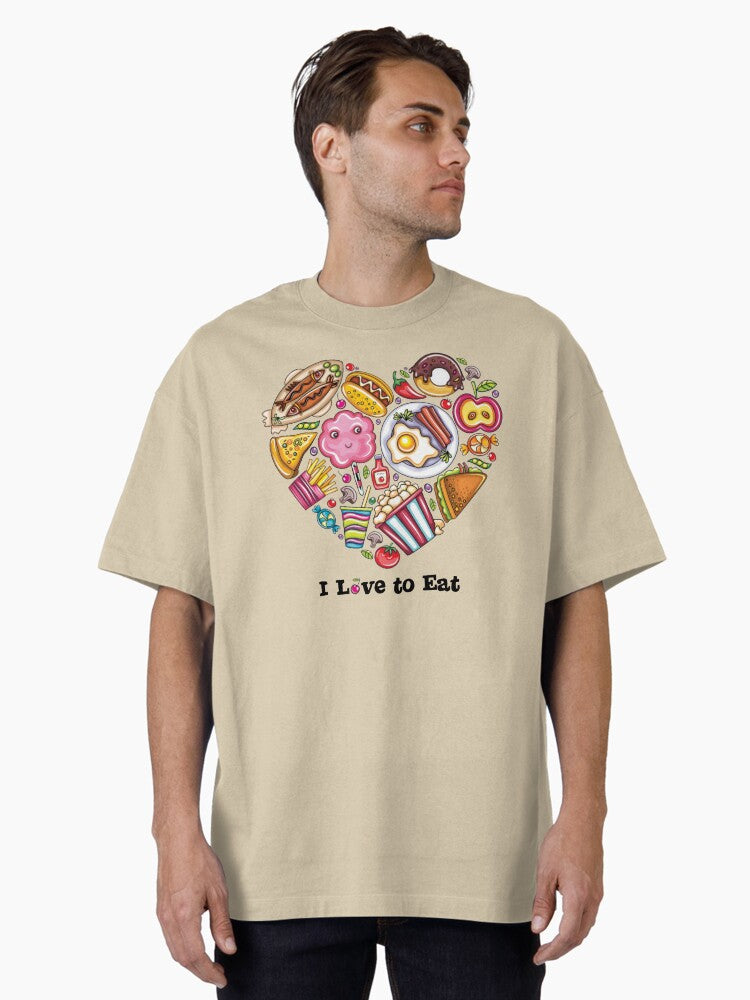 I Love To Eat Oversized T Shirt T Shirt Premium Print