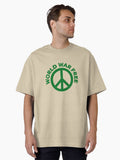 World War Free Peace Symbol Green CND Oversized Shirt T Shirt US Market
