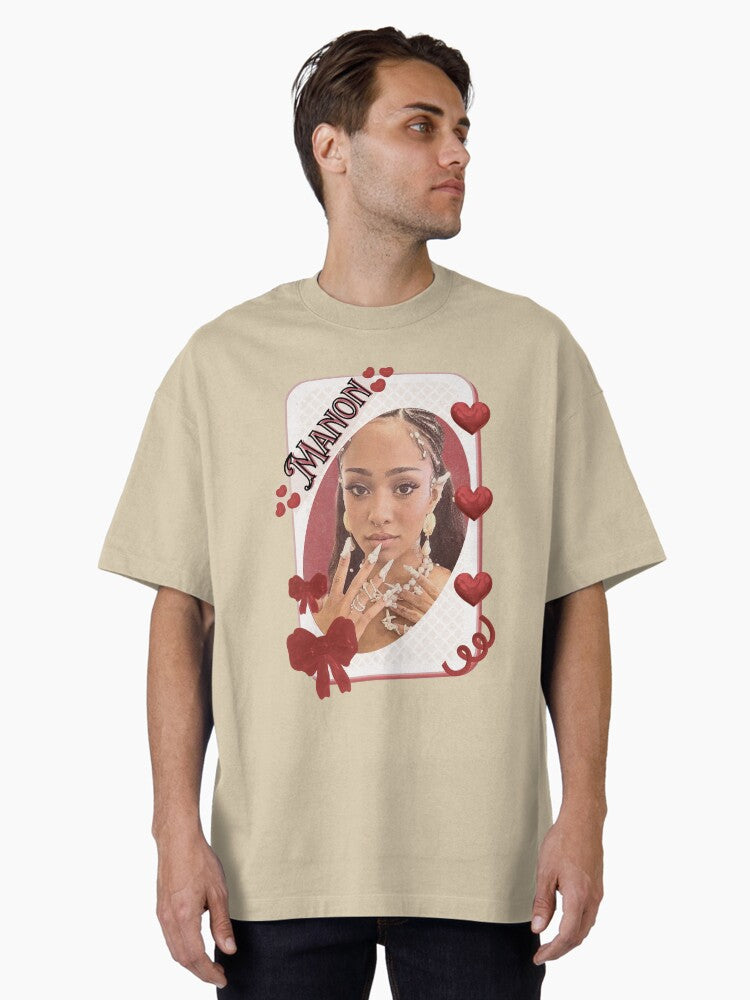 KATEYE Manon Kpop Y2K Group Card Red Aesthetic Collage Design Oversized T-Shirt