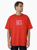 MTV Valentine s Day Neon Heart Bubblegum Logo Oversized T Shirt T Shirt Premium Print Best Seller Look