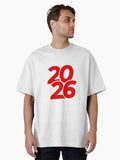 Bold 2026 Minimal Red Black Typography Oversized T Shirt T Shirt Trending US Modern Aesthetic