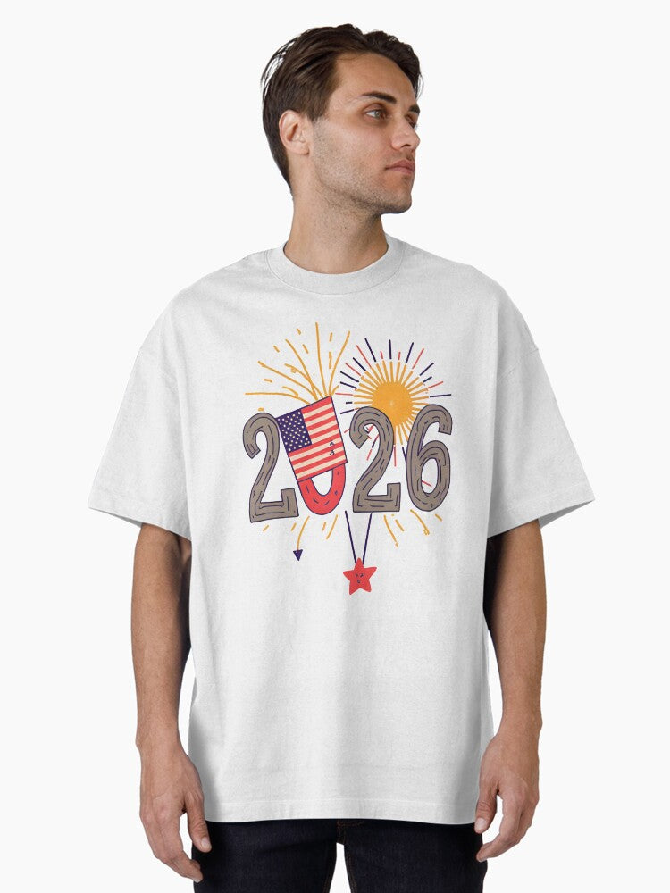 USA New Year 2026 Joyful Events Celebrations Oversized T Shirt T Shirt Viral TikTok Best Seller Look