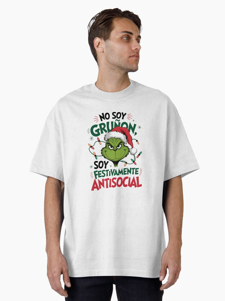 I am festively antisocial Oversized T Shirt T Shirt Streetwear Style Christmas Season Pick