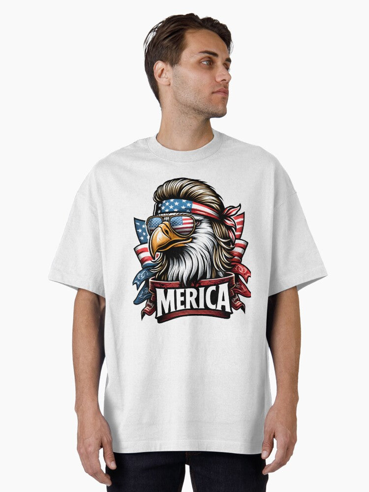 Eagle Mullet Shirt 4th of July American Flag Merica USA Oversized Shirt T Shirt Gift Ready