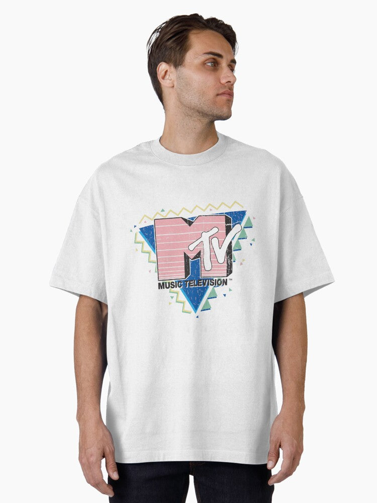 MTV Pink Stripes Logo 90 s Retro Design Graphic Oversized T Shirt T Shirt Premium Print Gift Ready