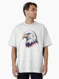 Patriotic Eagle Watercolor American Freedom Art Oversized Shirt T Shirt Everyday Wear