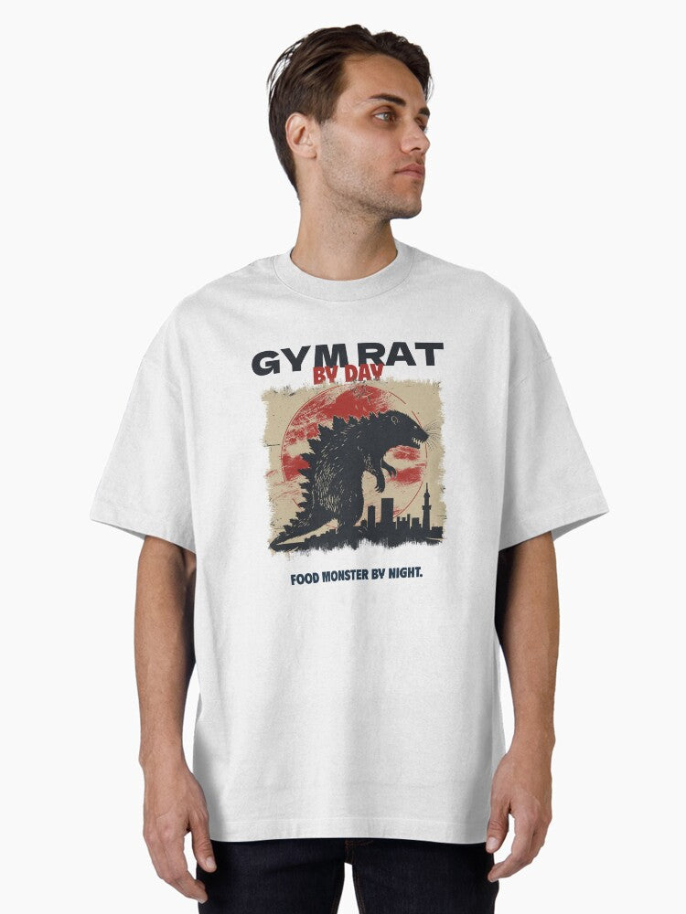 Gym rat by day food monster by night Oversized T Shirt T Shirt Premium Print