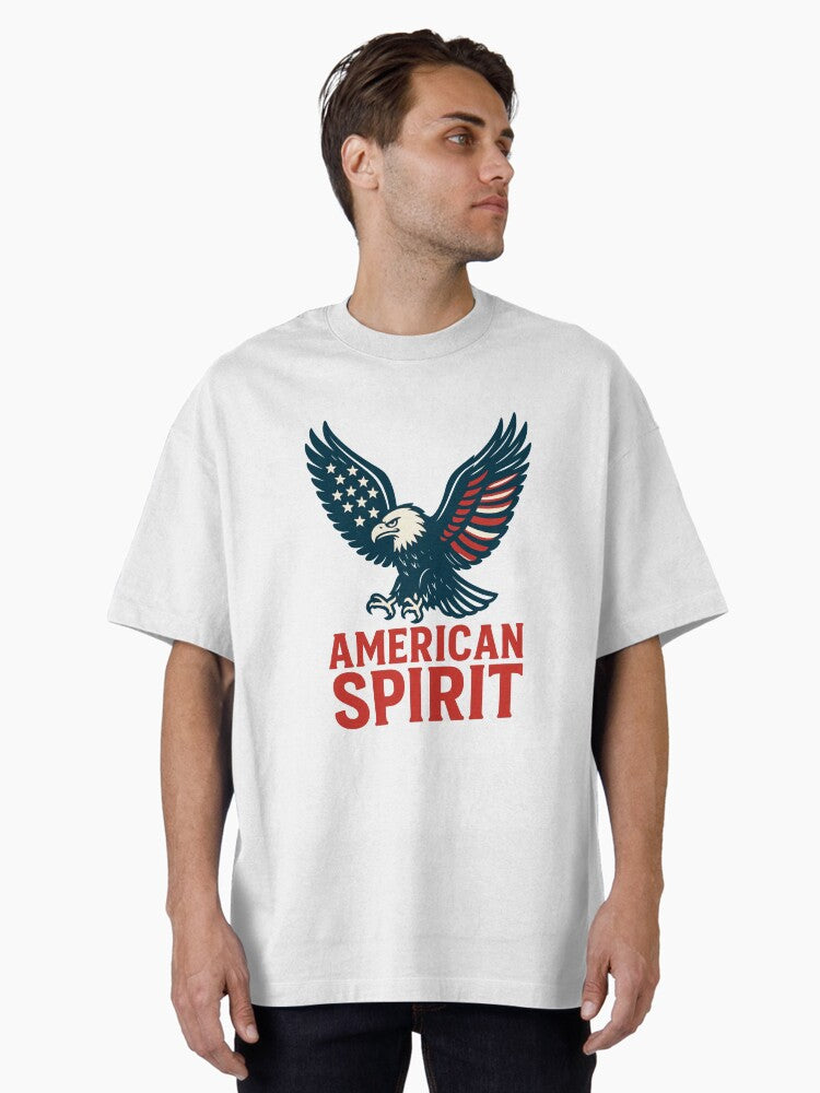 American Spirit Bold Eagle Freedom Design Oversized Shirt T Shirt US Trend