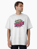 Hello 2026 Stylized Pop Art Splash Oversized T Shirt T Shirt Trending US Best Seller Look