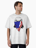 American Eagle US Flag Oversized Shirt T Shirt Clean Design