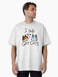 Gay Cats - Blossom & Ivy Oversized T-shirt | Trendy Graphic Tee | Casual Unisex T-shirt