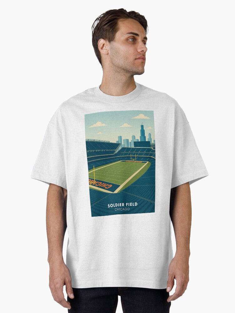 Soldier Field City Bear Oversized T Shirt T Shirt Minimal Style