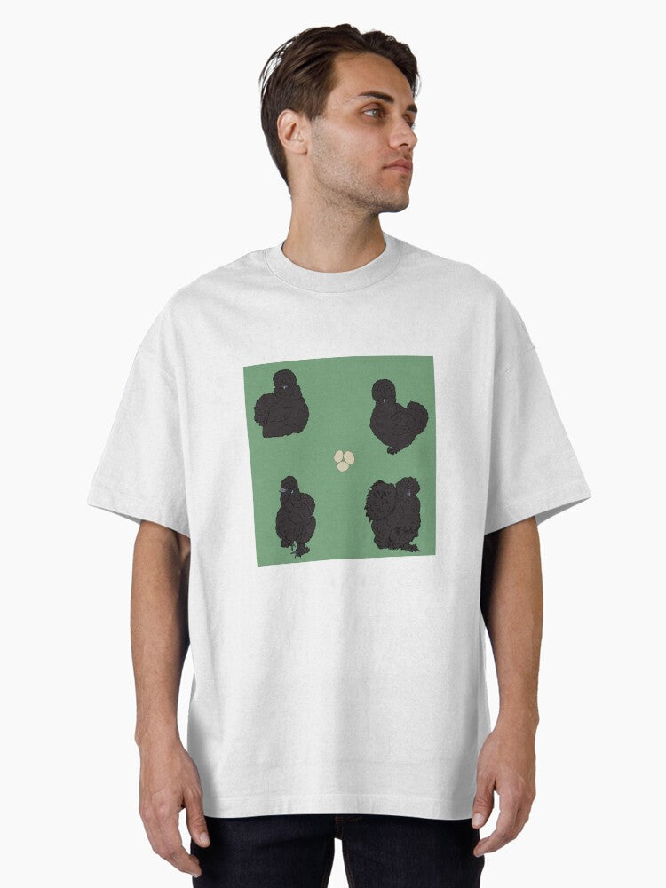 Black Silkie Chicken Pattern Sage