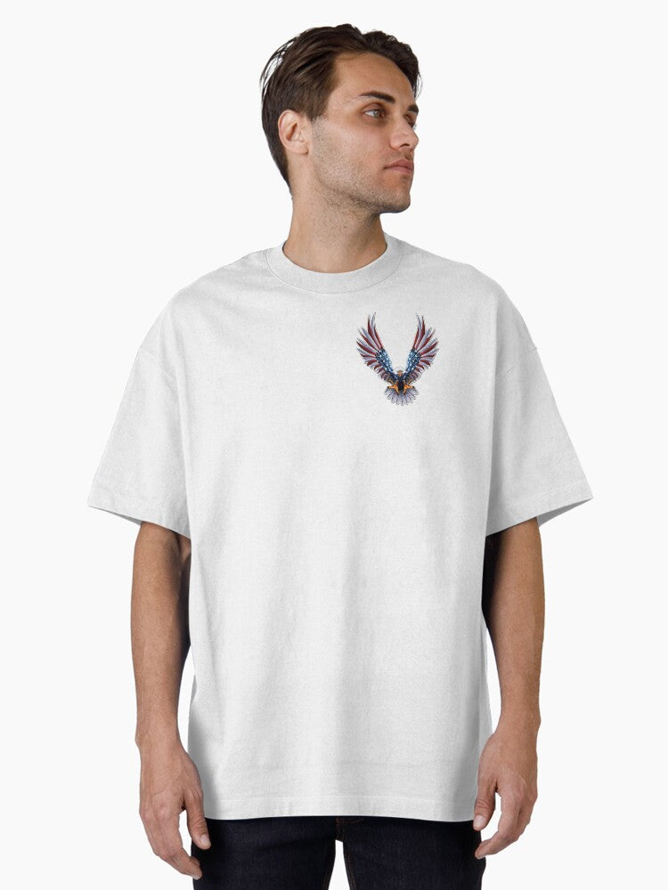 AMERICAN FLAG EAGLE OPEN WINGS Oversized Shirt T Shirt Minimal Style