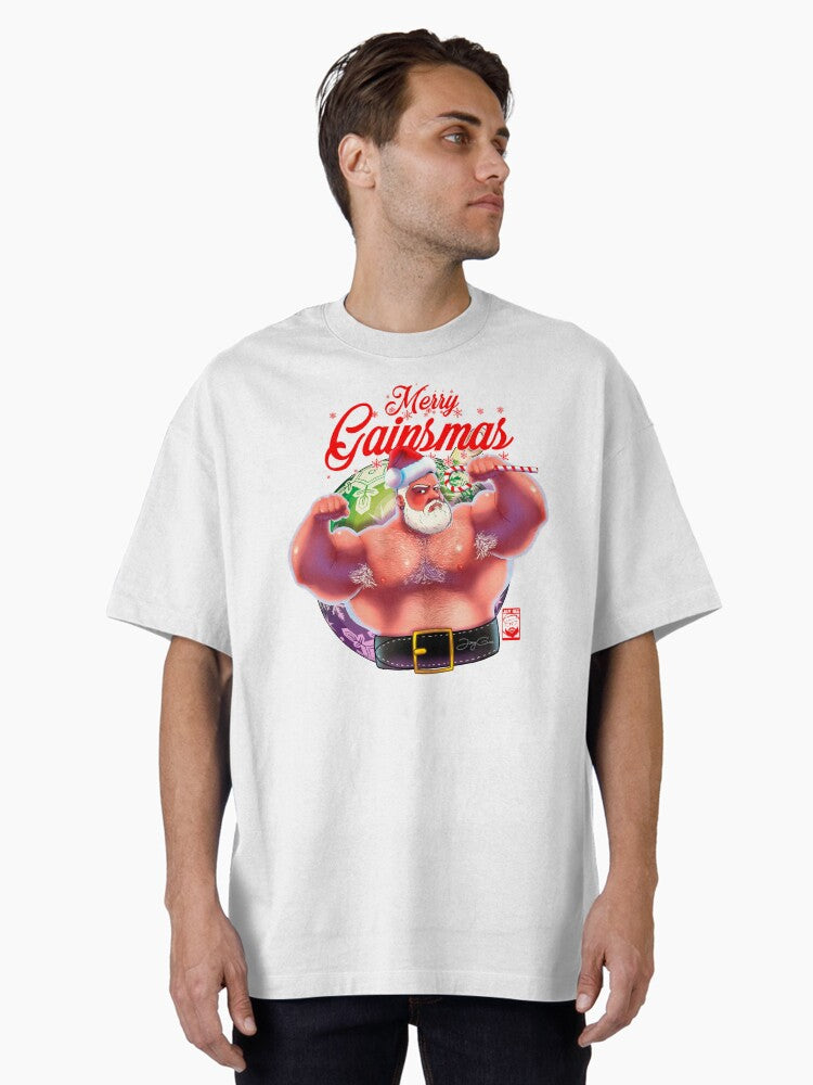 Christmas Gains Santa Oversized T Shirt T Shirt US Market