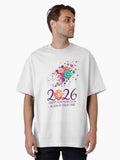 Happy New Year 2026 Floral Clock Bloom Design Oversized T Shirt T Shirt High Search Demand New Year Trend