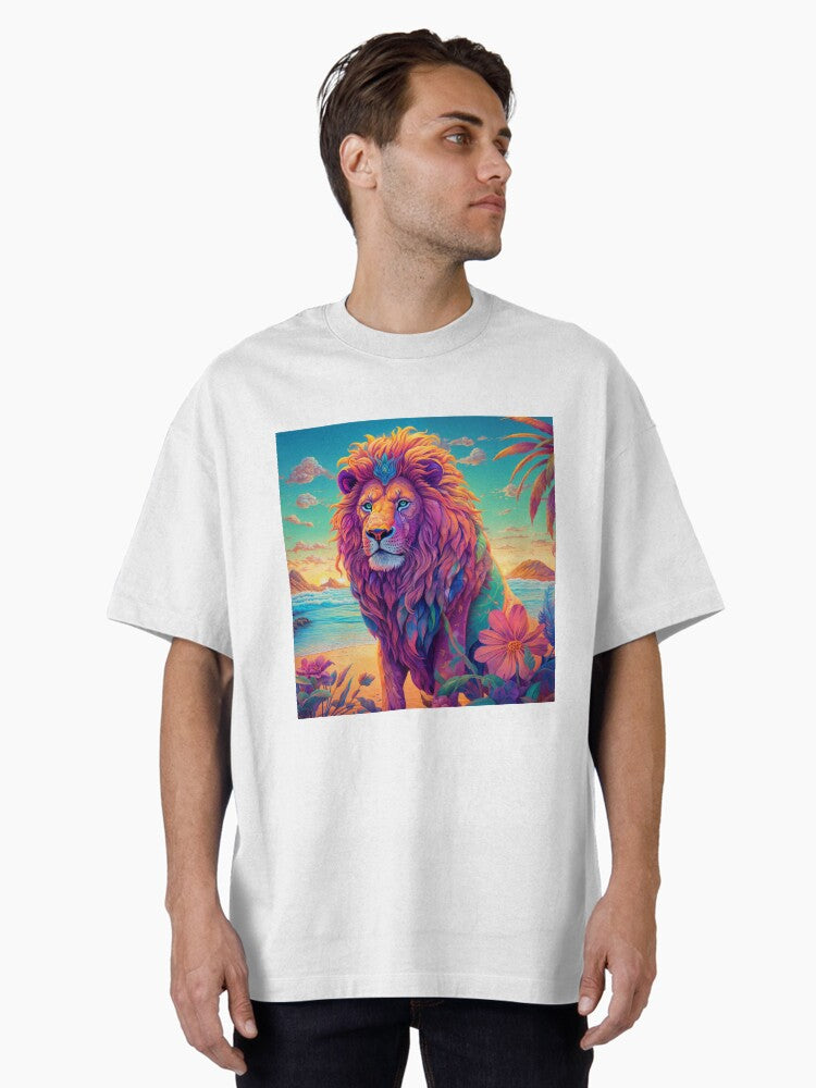 Colorful Lion Oversized Shirt T Shirt Clean Design