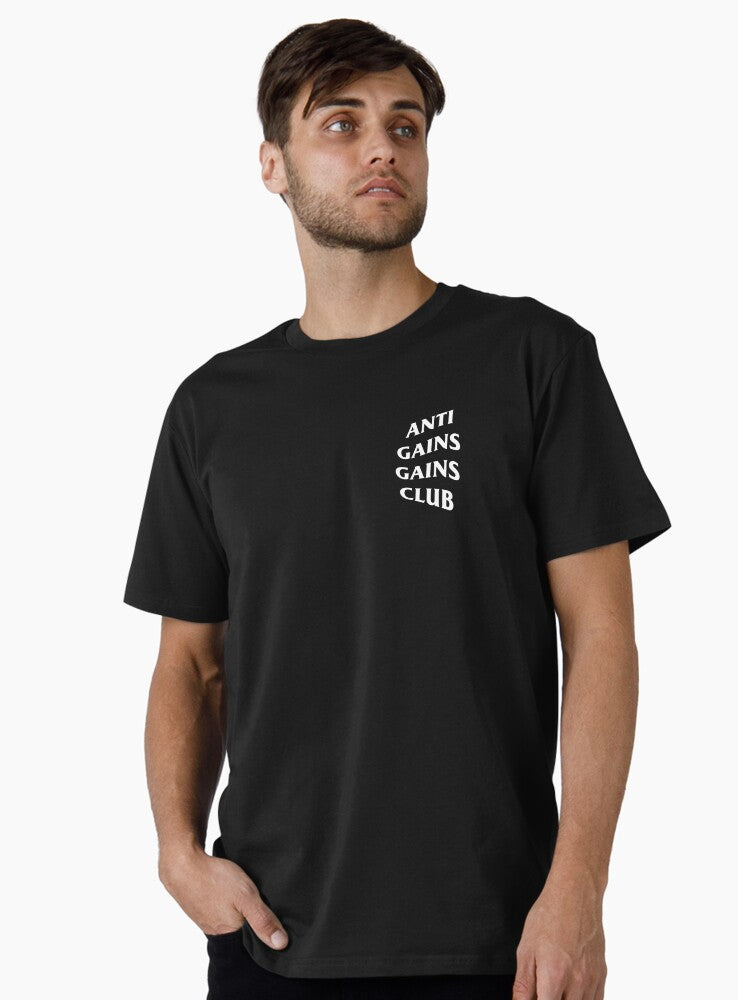 Anti Gains Gains Club Parody Fitness Workout Gym T Shirt Premium T Shirt T Shirt Clean Design