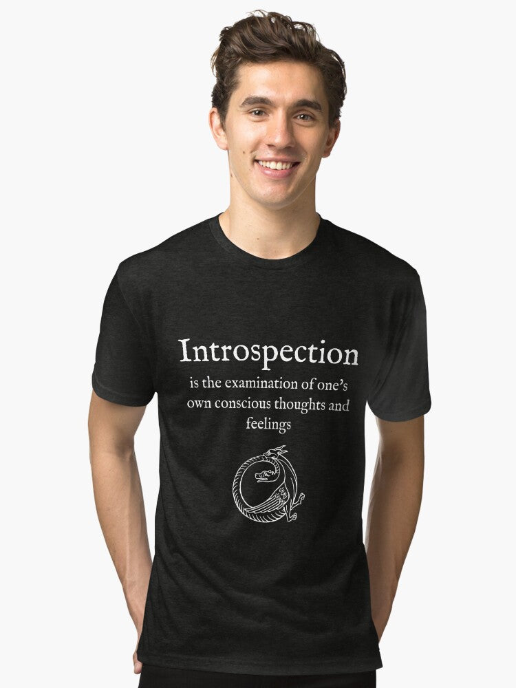 I Introspection White Text English Front Only With Picture Association Tri Blend T Shirt T Shirt Limited Vibe