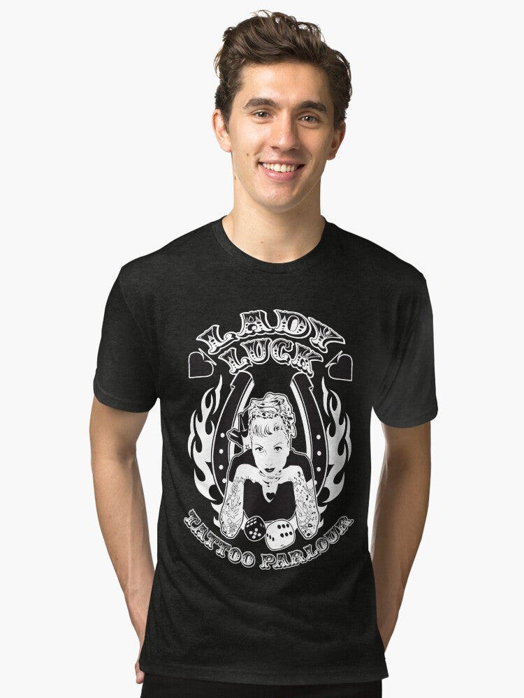 Lady Luck Tattoo Parlour Tri blend T Shirt T Shirt High Search Demand Hot Right Now