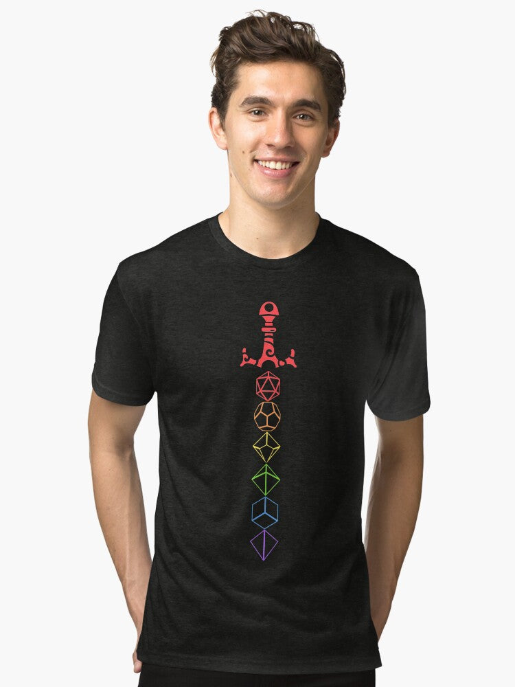 Rainbow Dice Sword Tabletop RPG Gaming Tri blend T Shirt T Shirt Viral TikTok Hot Right Now