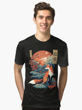 Japanese Fox 5 Tri blend T Shirt T Shirt Premium Print Gift Ready